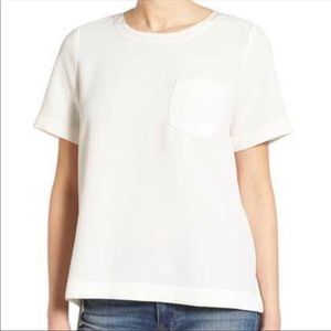 Madewell Short Sleeve Crepe Button Back Top XS